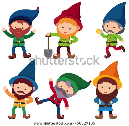 Snow White Seven Dwarfs Fairy Tale Stock Illustration 552370429 ...