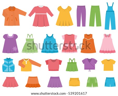 Baby Clothes Girls Vector Set Clothing Stock Vector 539201617 ...