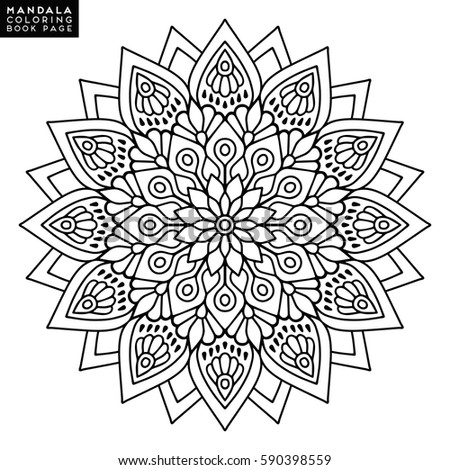 Flower Mandalas Vintage Decorative Elements Oriental Stock Vector 555717328