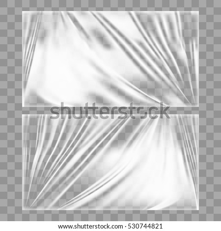 Transparent Glossy Polyethylene Plastic Warp. EPS10 Vector