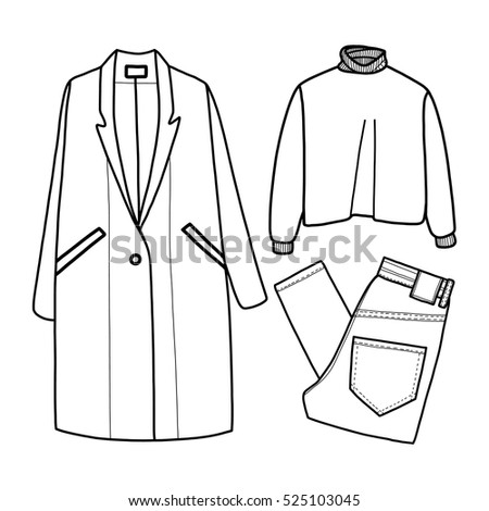 Clothes Women Vector Illustration Blouse Trousers Stock Vector ...