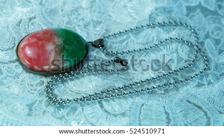 Three color jade necklace Chinese people called the Fu Lu Shou.