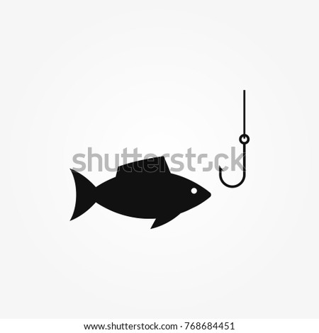 Clip Art Black Fishing On White Stock Vector 386156278 - Shutterstock