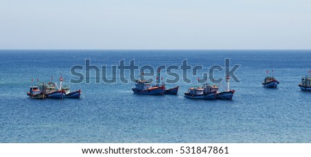Fishing boats,Ly Son island,Quang Ngai,Viet Nam 7/2014