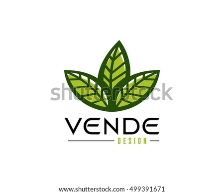 Abstract Leaf Logo Design Vector Template Stock Vector 334075022