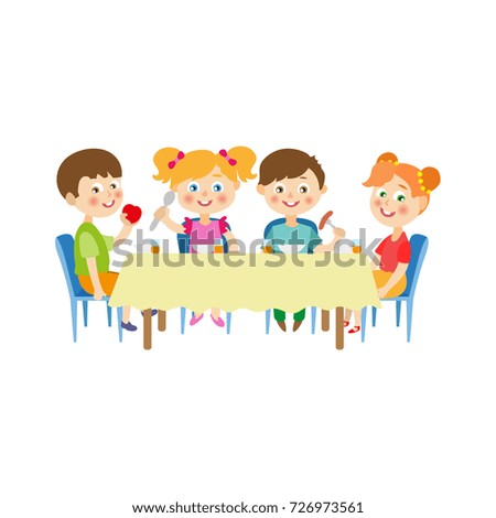 Vector Flat Cartoon Children Summer Camp Stock Vector 726973561 ...