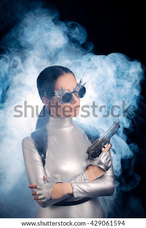stock-photo-woman-in-silver-space-costum