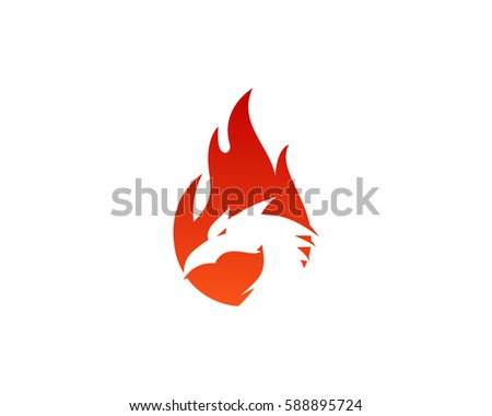 Dragon Fire Logo Design Element Stock Vector 588895724 - Shutterstock