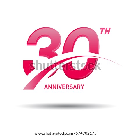 30 Years Round Logo  Anniversary  Year Stock Vector 