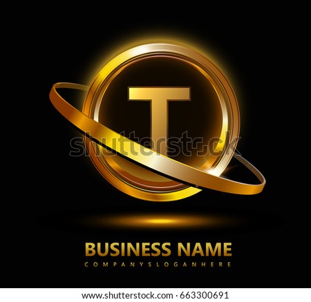 T Initial Letter Logo Inside Circle Stock Vector 663300691 - Shutterstock