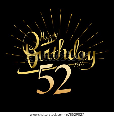 52nd Happy Birthday Logo Beautiful Greeting Stock Vector 678529027