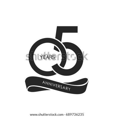 5 Years Golden Anniversary Logo Celebration Stock Vector 656907958 ...