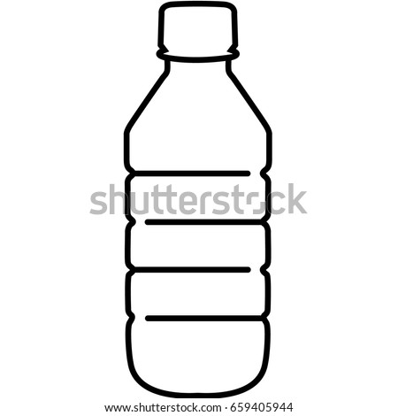 Water Bottle Outlined Vector Icon Stock Vector 659405944 - Shutterstock