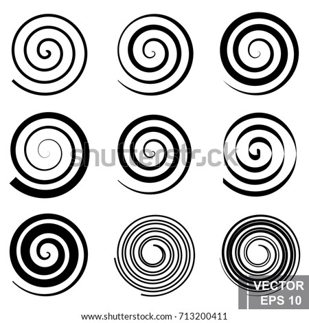 Set Spiral Elements Stock Vector 243282538 - Shutterstock