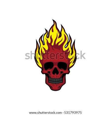 Flaming Skull Cartoon Stock Vector 72620344 - Shutterstock