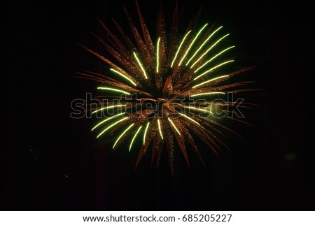 orange and green fireworks