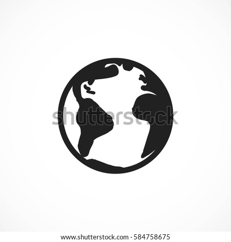 Planet Earth Icon Globe Thin Line Stock Vector 453653182 - Shutterstock