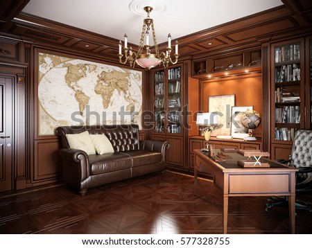Classic Style Interior Design home office interior design classic style stock illustration Classic Style Interior Design home office interior design classic style stock illustration