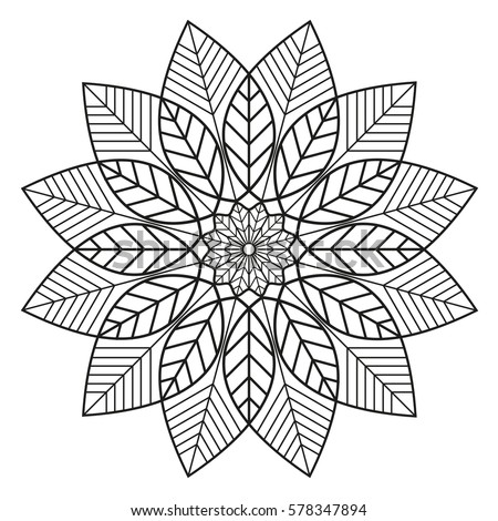 Black And White Mandala Pattern Coloring Book Pages Illustration
