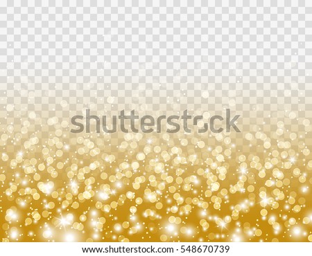 Gold Sparkles On Transparent Background Vector Stock 