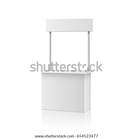 promotion table vector Stock Promo Booth Roll Vector Information Blank Stall