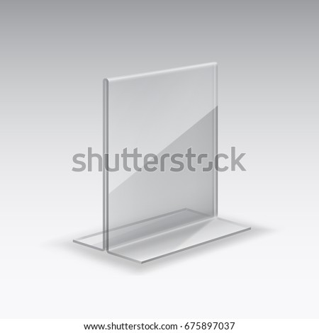 Download Restaurant Menu Mock Up Acrylic Plexiglass Stock Vector 675897037 - Shutterstock