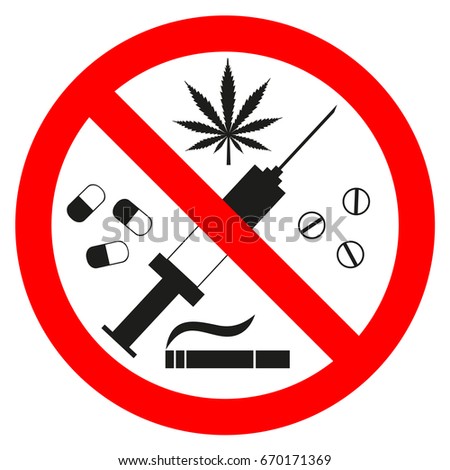 No Drugs Alcohol Sign Stock Vector 334020251 - Shutterstock