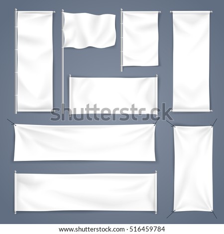 Download White Mock Textile Banner Folds Vector Stock Vector ...