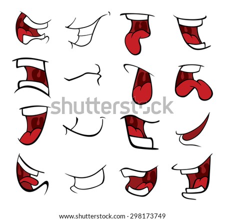 Set Mouths Cartoon Stock Vector 178551803 - Shutterstock