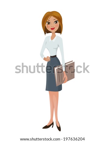 Pretty Young Business Woman Suit White Stock Vector 197636204 ...