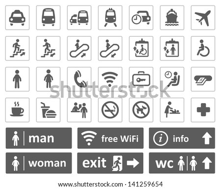 Public Signs Set Stock Vector 141259654 - Shutterstock