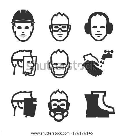 Simple set of job safety related vector icons for your design.