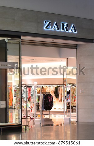 LITHUANIA-MAY 18: ZARA fashion store on May 18,2017 in Lithuania.Zara is a Spanish clothing and accessories retailer based in Arteixo, Galicia.