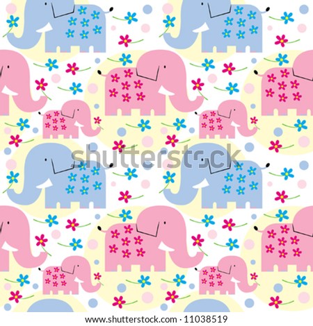 Cute Elephants Seamless Pattern Seamless Pattern Stock Vector 263265317 ...