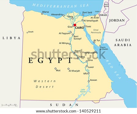 Map Egypt Stock Vector 140529211 - Shutterstock