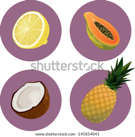 Fruits icon set 3 of 4