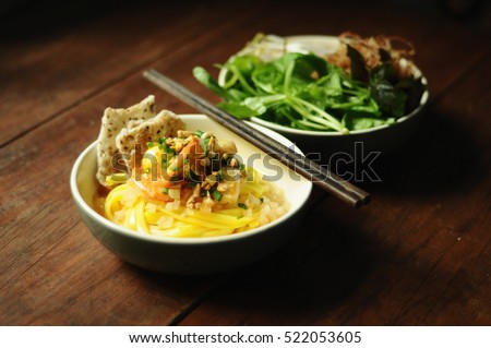 Vietnamese Noodles with Shrimps and Pork Ribs