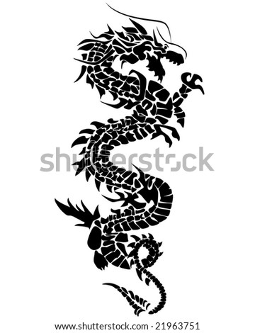 Detailed Dragon Tattoo Linework Stock Vector 91052699 - Shutterstock