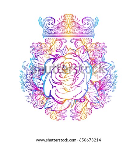 Download Vector Illustration Stylized Rose Crown Isolated Stock ...