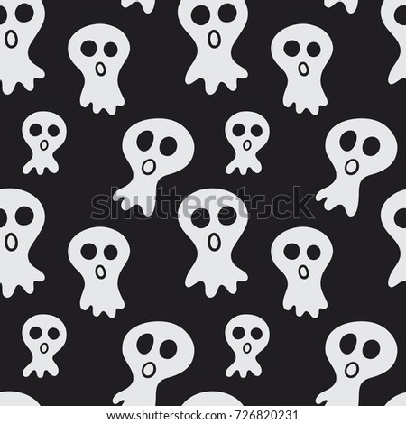 Scary White Ghosts Design On Black Stock Vector 409433386 - Shutterstock