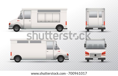 Download Food Truck Template Design White Truck Vectores En Stock 700961017 - Shutterstock