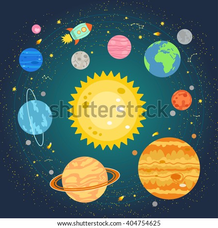 Space Universe Composition Solar System Planets Stock Vector 454313482 ...