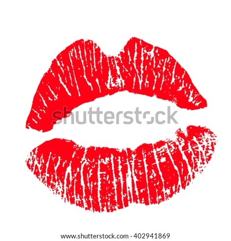 Red Lip Print On White Background Stock Illustration 22953448 ...