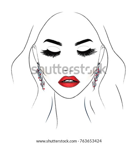 Fashion Girl Logo Beauty Woman Face Stock Vector (Royalty 