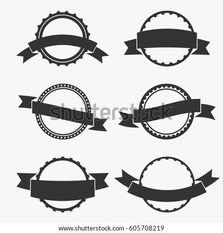 Ornamental Vintage Round Banners Set Isolated Stock Vector 605712797 ...