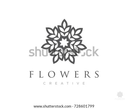 flower boutique logo icon vector