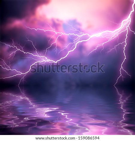 scary lightning over natural background stock photo royalty free