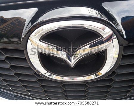 Shah Alam , Malaysia - 28 August 2017 : View of logo MAZDA car