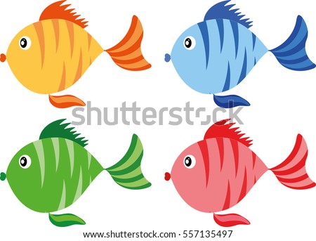 Color Fish Cartoon Icon Stock Vector 557135497 - Shutterstock