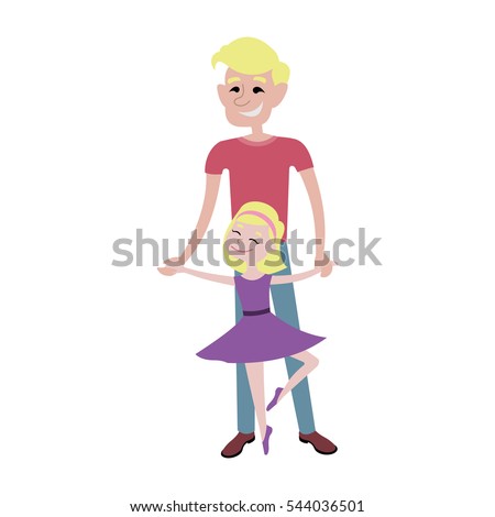 Father and daughter together character vector.
